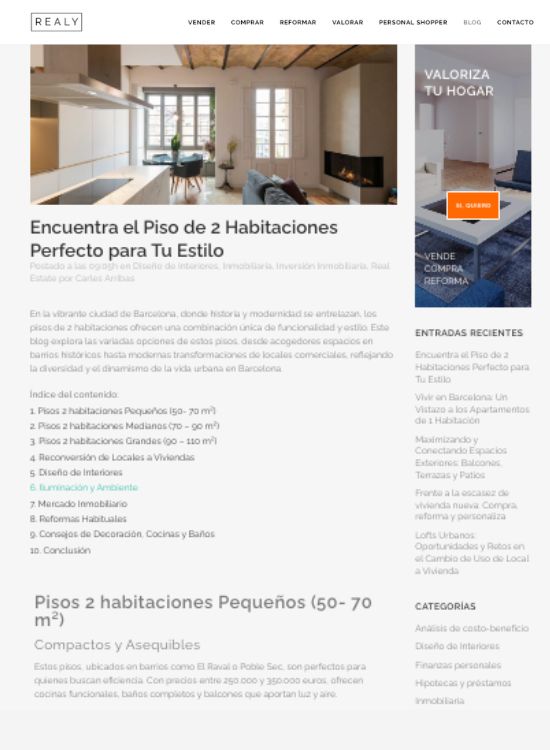 Diseño web profesional - blog real state